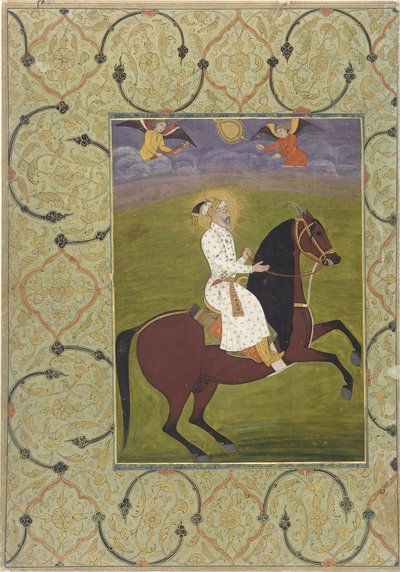 Equestrian Portrait of Shahjahan by Mughal School